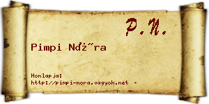 Pimpi Nóra névjegykártya